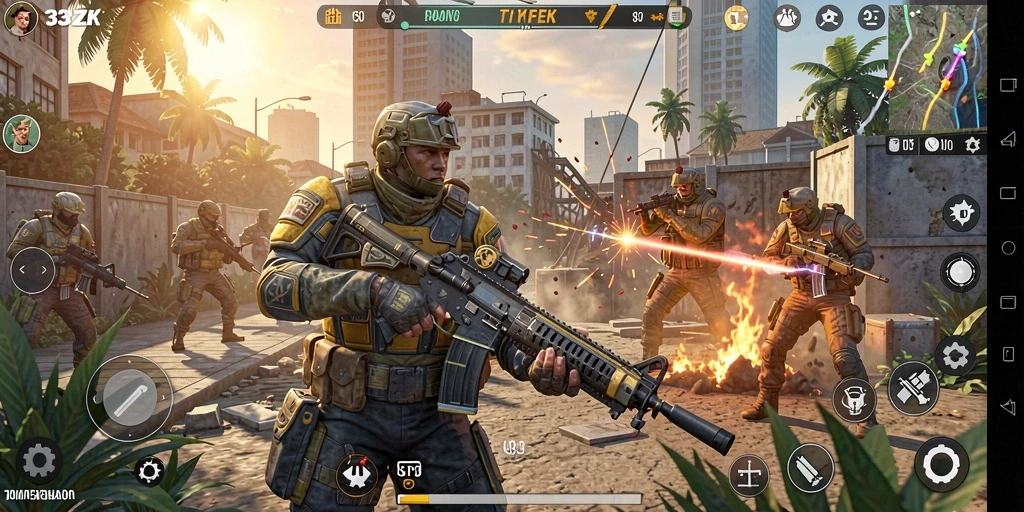 Tampilan gameplay 33ZK yang mendebarkan dan penuh aksi.