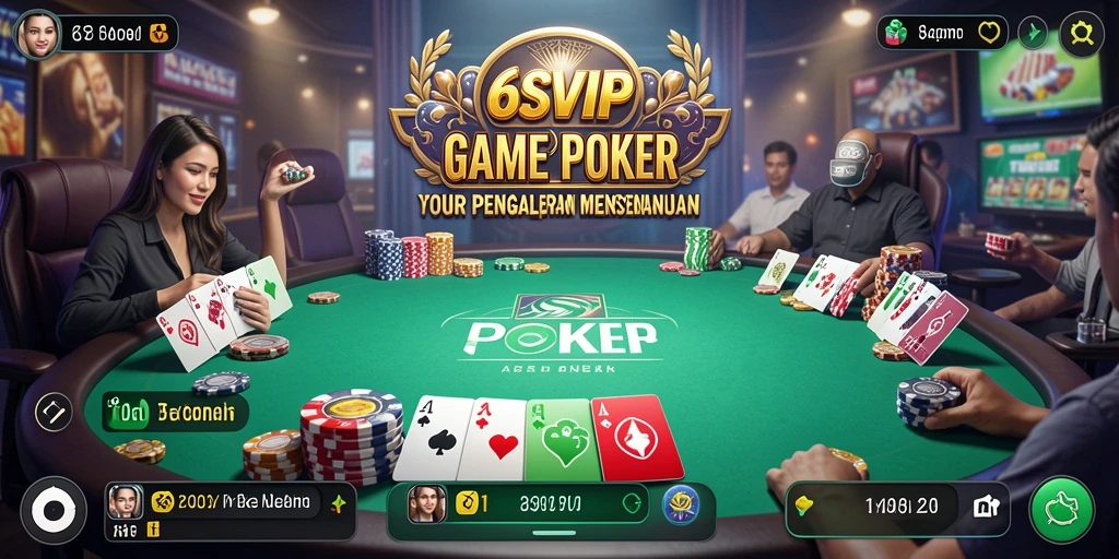 Tampilan menarik dari gameplay Poker di 6SVIP.
