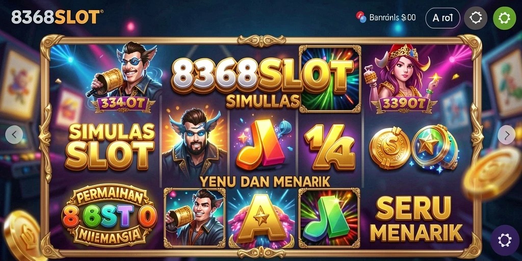 Tampilan gameplay menarik dari 8368SLOT dengan tema slot yang beragam.