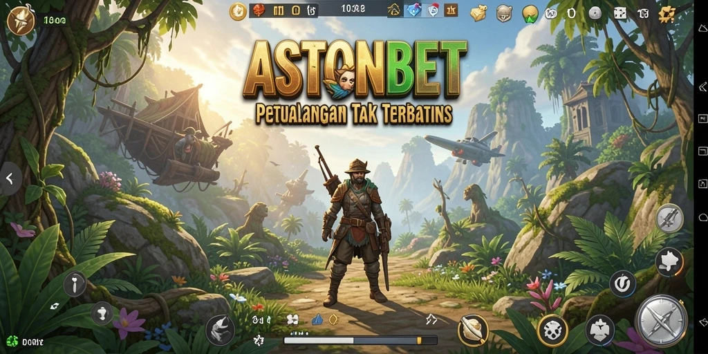Tampilan gameplay ASTONBET dalam dunia terbuka yang luas.