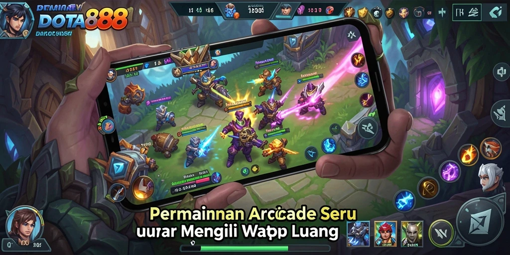 Screenshot gameplay menampilkan aksi seru dalam DOTA88.