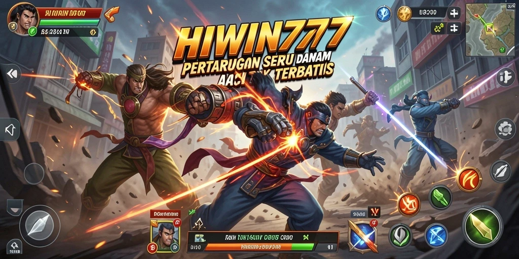 Tampilan menarik dari gameplay pertarungan HIWIN777 yang mendebarkan.