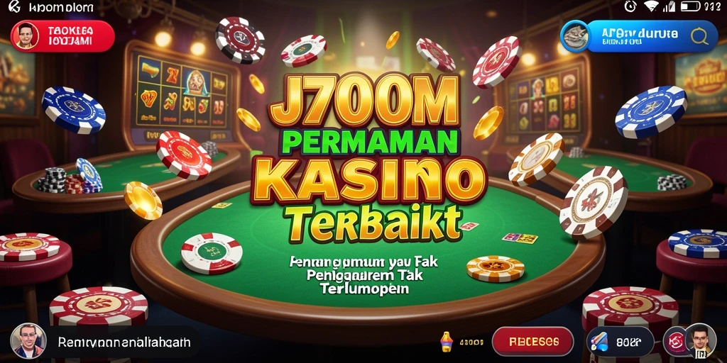 Screenshot gameplay J200M menampilkan suasana kasino yang mendebarkan.