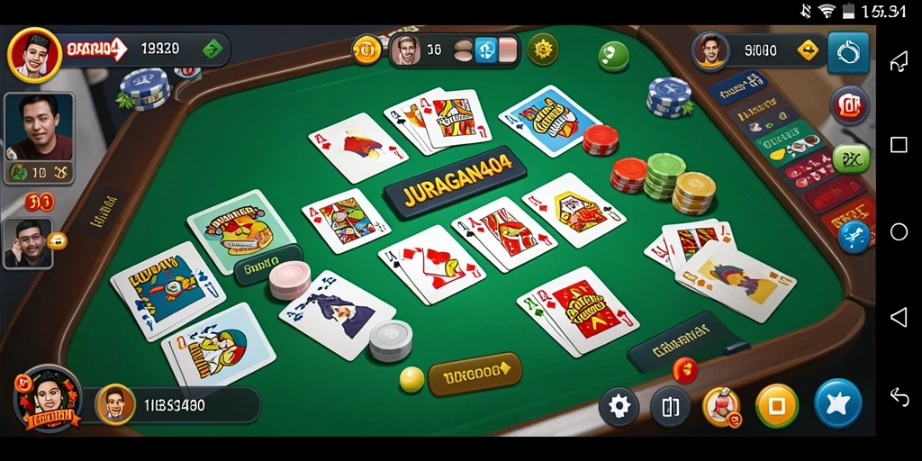 Tampilan gameplay seru JURAGAN404 saat bermain Gaple.