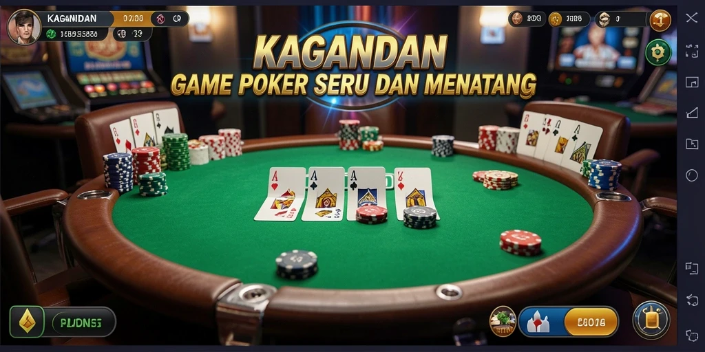 Tampilan gameplay seru dari KAGANDAN di meja poker.