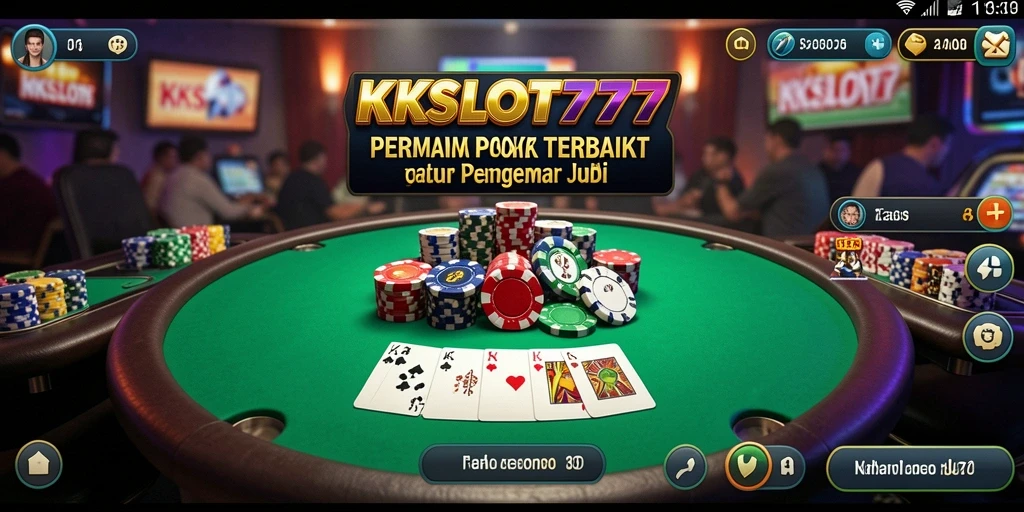 Screenshot gameplay KKSLOT777 yang menarik dengan tampilan meja Poker.