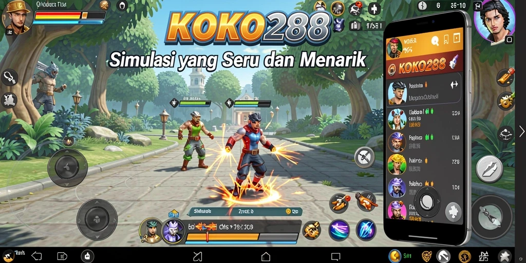 Tampilan gameplay KOKO288 dengan elemen simulasi yang menarik.