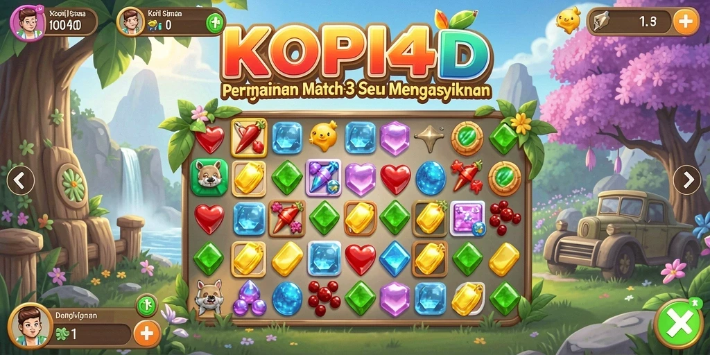 Tampilan seru dari gameplay KOPI4D yang penuh warna.