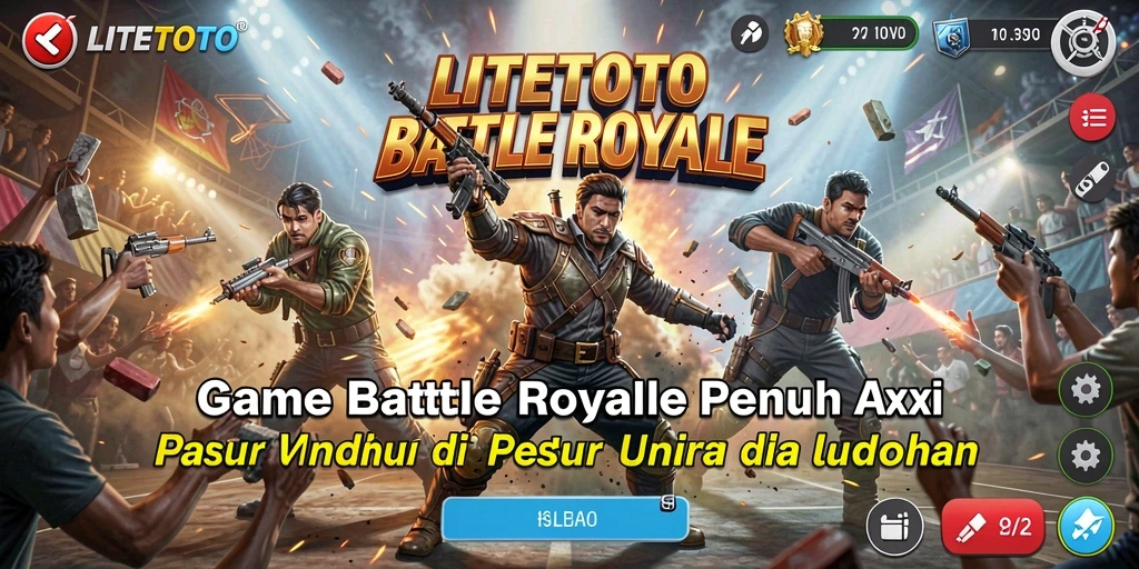 Tampilan gameplay seru dalam LITETOTO dengan pertempuran intens.