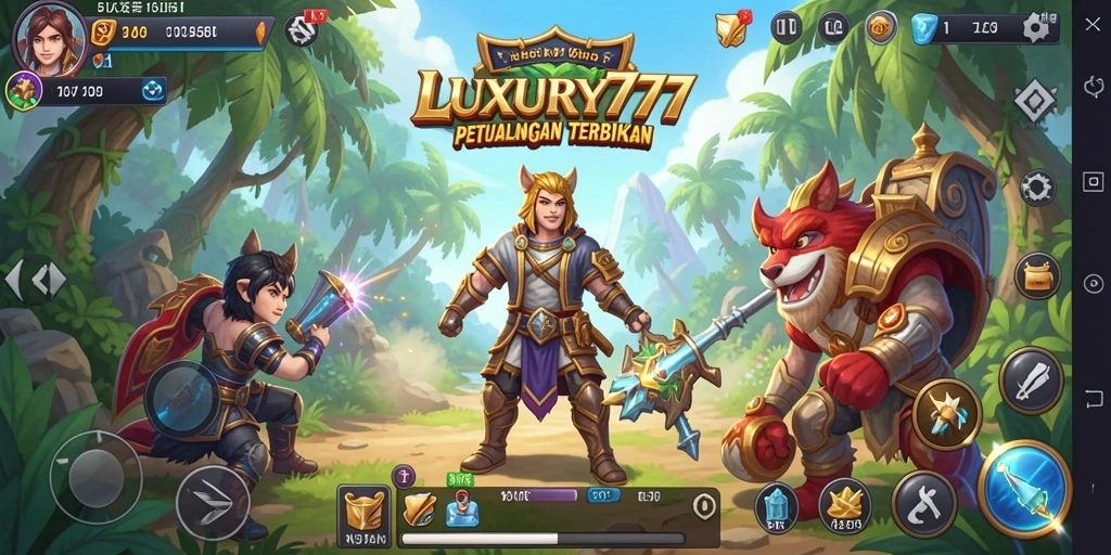 Tangkapan layar gameplay menarik dari LUXURY777 dengan lingkungan terbuka.