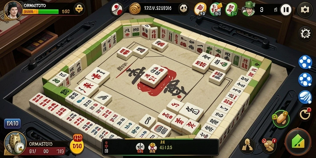 Screenshot ORMASTOTO menampilkan gameplay seru Mahjong.