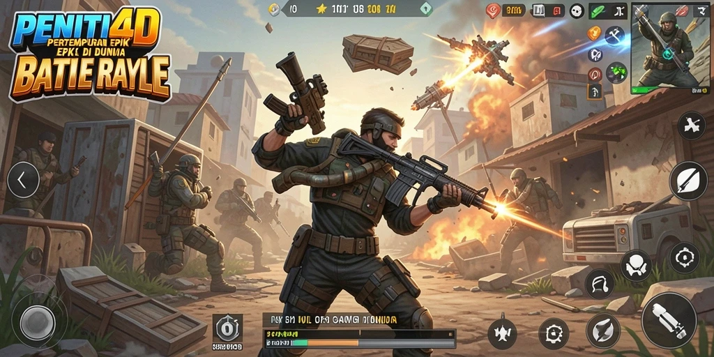 Gameplay seru PENITI4D dalam mode Battle Royale.