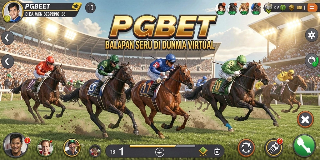 Gameplay seru dan mendebarkan dalam balapan virtual.