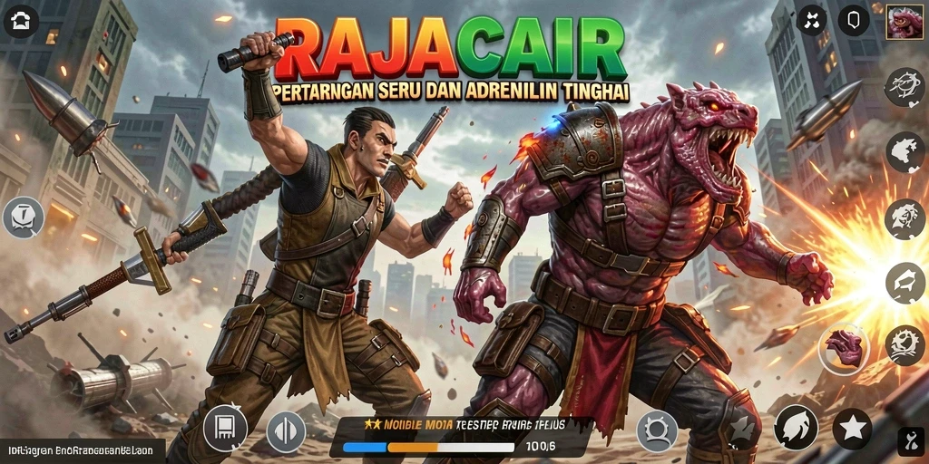 Screenshot RAJACAIR menampilkan aksi pertarungan yang mendebarkan dan grafik berkualitas tinggi.