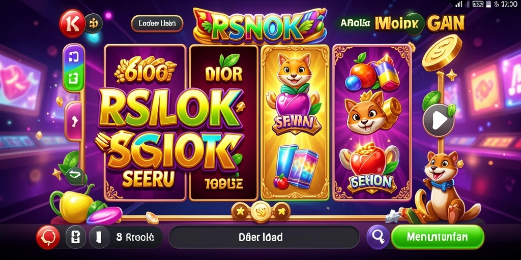 Tampilan gameplay RSNOK dengan simbol slot yang mengesankan.