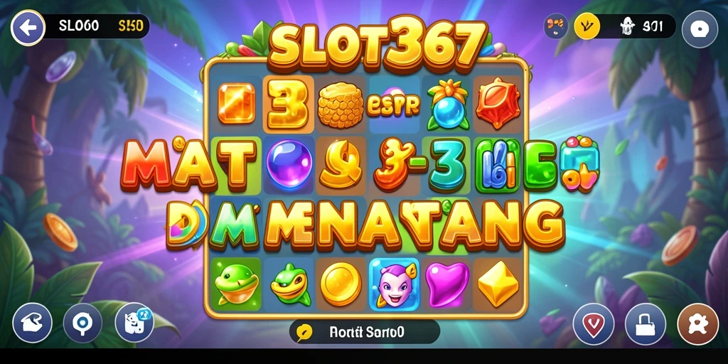 Tampilan gameplay SLOT367 dengan aksi match-3 yang seru.