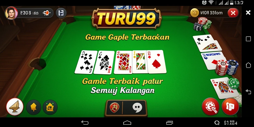 Screenshot menunjukkan pemain menikmati permainan Gaple yang menarik.
