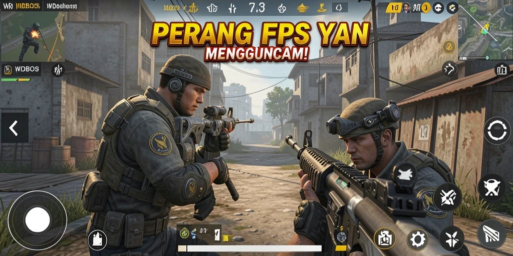 Tampilan gameplay intens di WDBOS dengan aksi menembak yang seru.